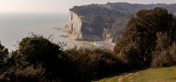 The clifftop path to St Margaret's Bay on Kent's Heritage Coast, White Cliffs Country 