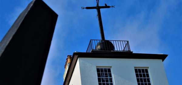 An historic timeball on top of the tower in Deal Kent