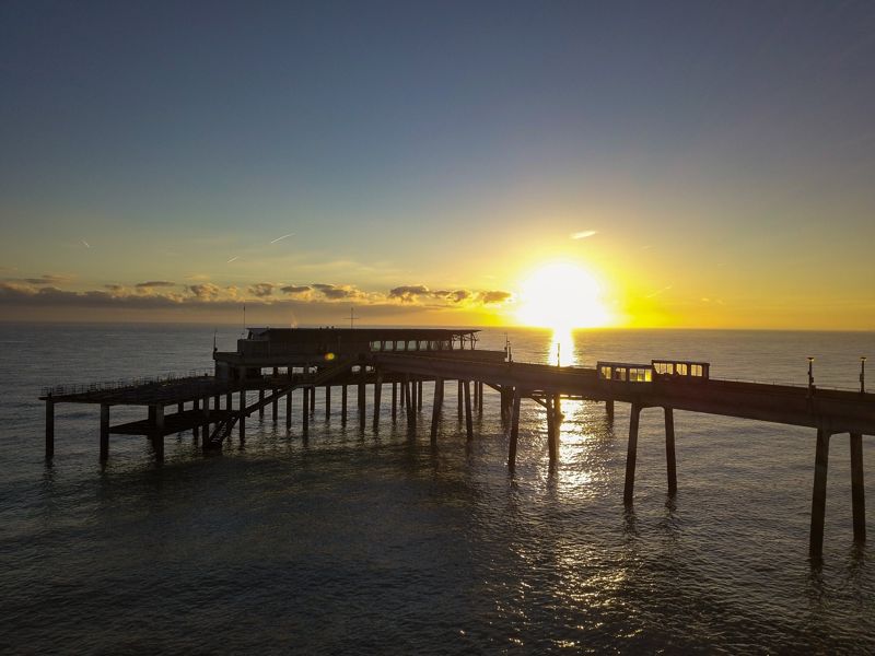 Deal Pier Kitchen as the sun sets