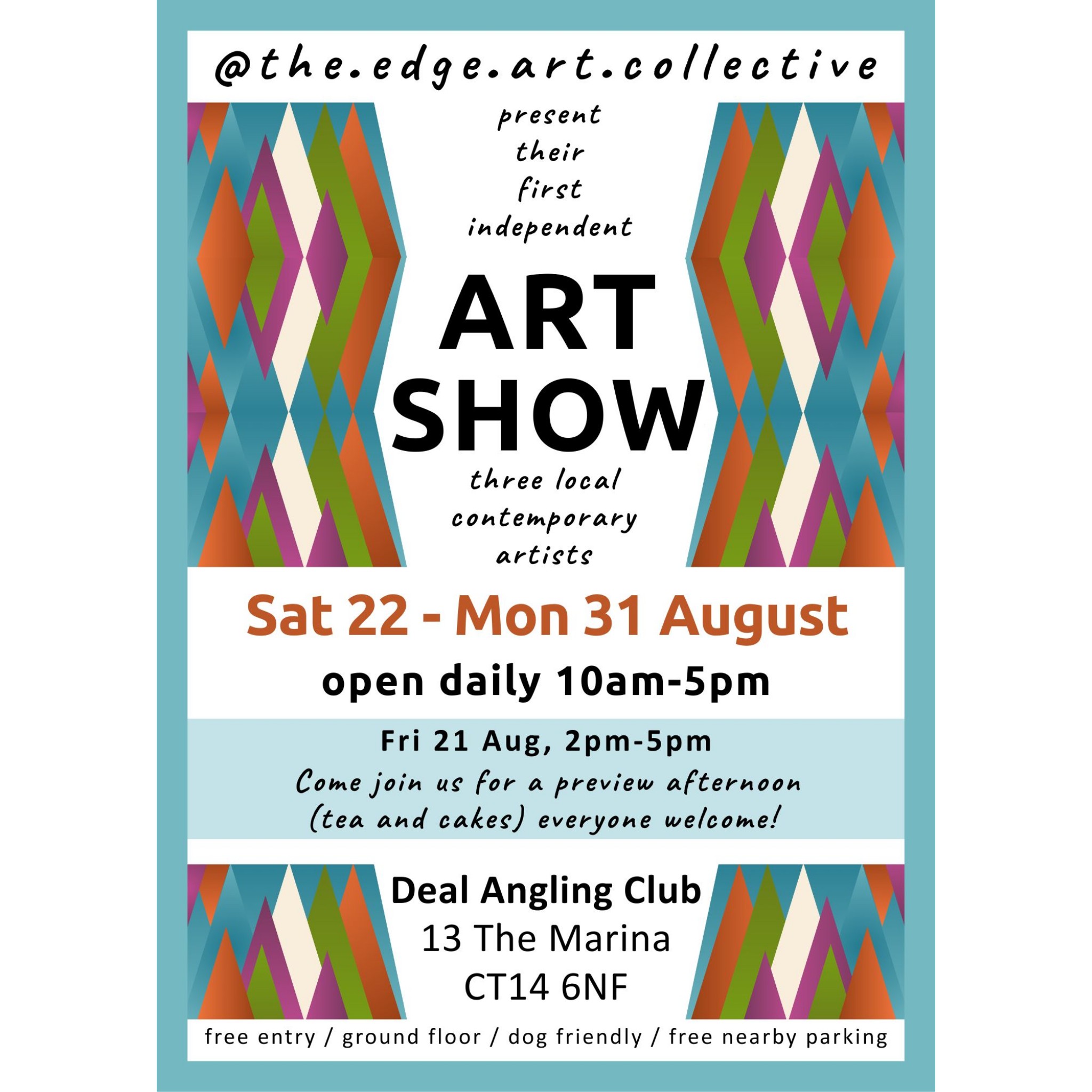 Colourful diamond shapes on a poster