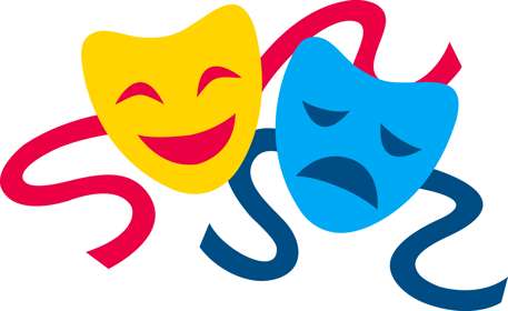 Clipart image of happy and sad comedy masks