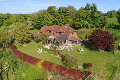 Overhead view of Alkham Court Farmhouse
