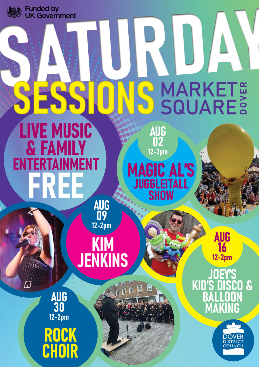 Colourful poster advertising Saturday Sessions