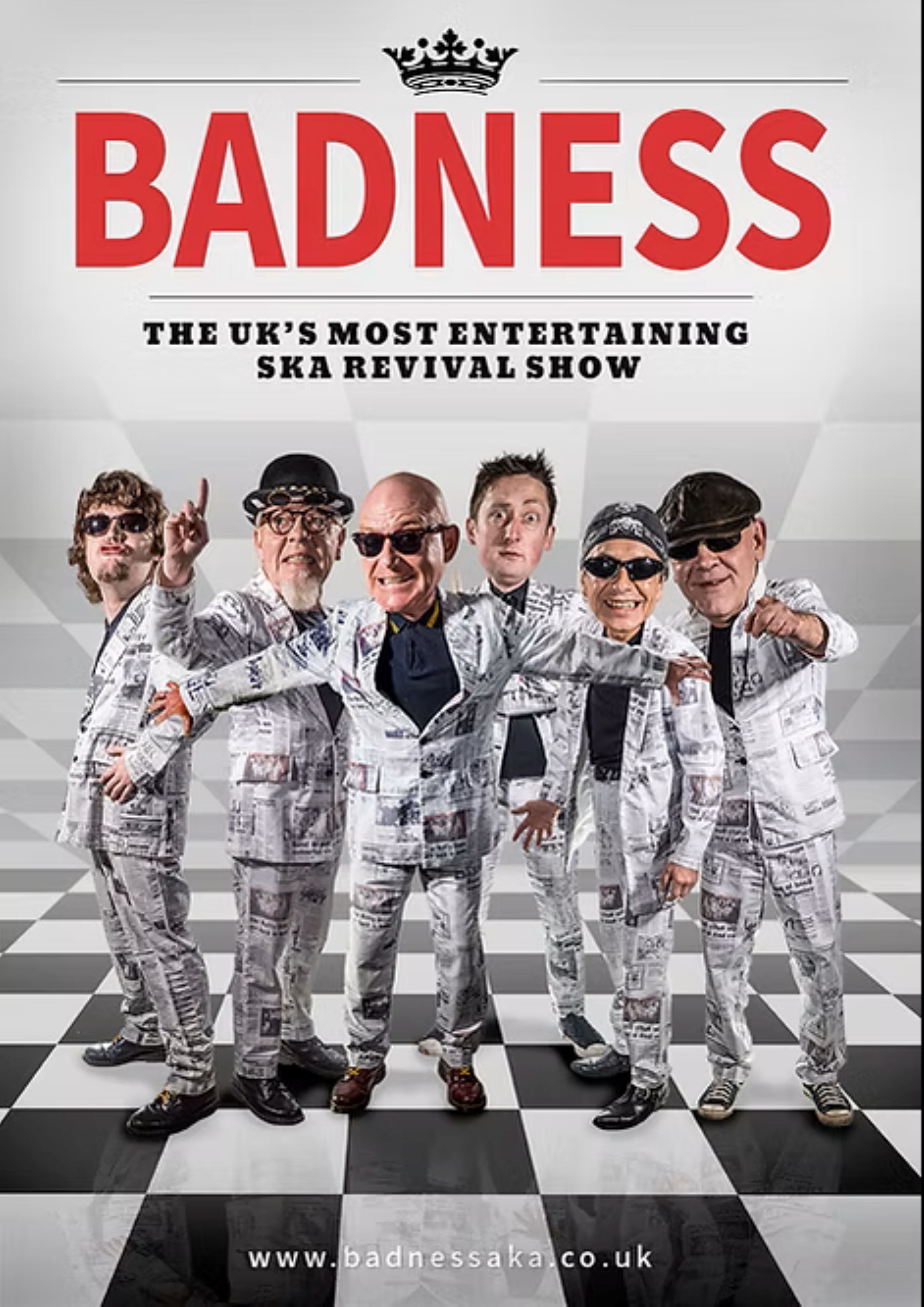 The word badness with a crown above