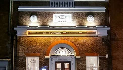 The front of Bella Amalfi at night