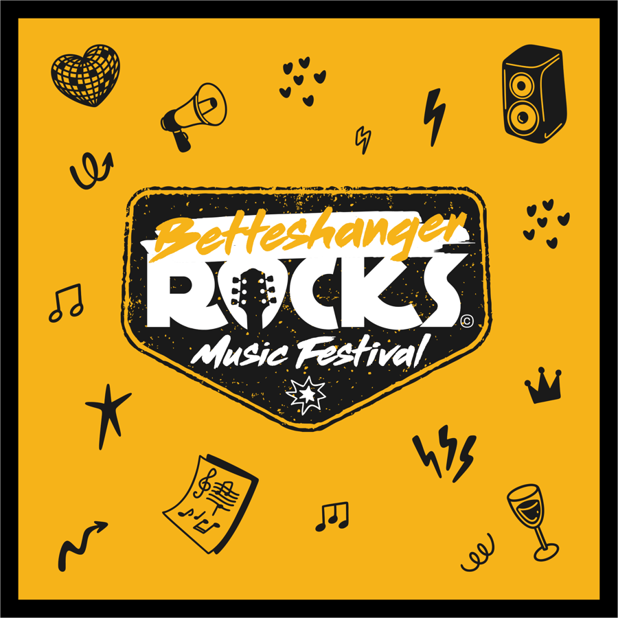 Yellow and black logo for Betteshanger Rocks