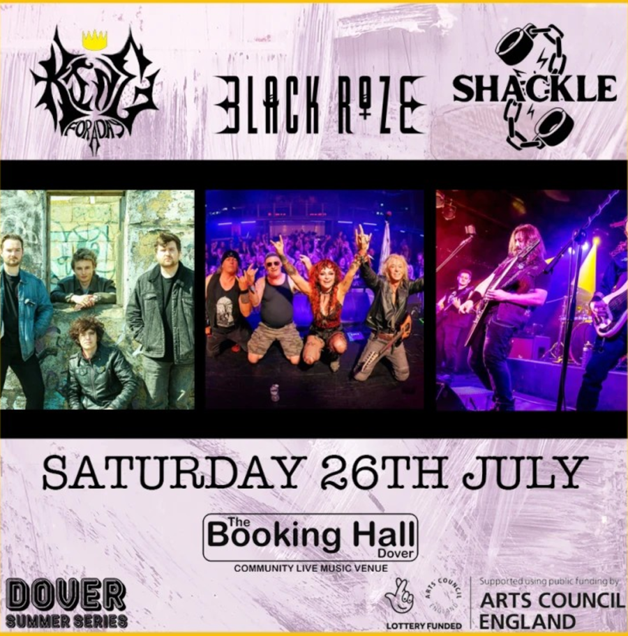 3 photos of the musicians Black Roze, King for a Day & Shackle