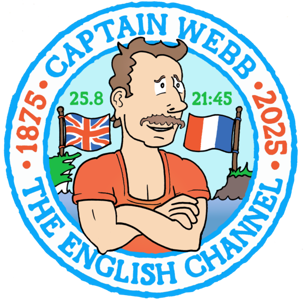 Captain Webb English Channel crossing anniversary logo