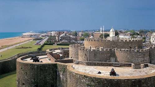Deal Castle with the coast in the background