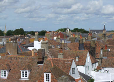 Roof tops over the town of Deal