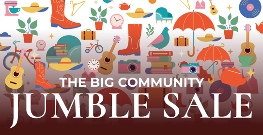 An illustrated pattern of household items