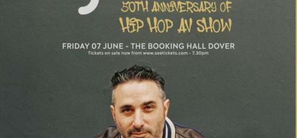 Poster showing the person DJ Yoda advertising his 50th Anniversary Show on Friday 7th June