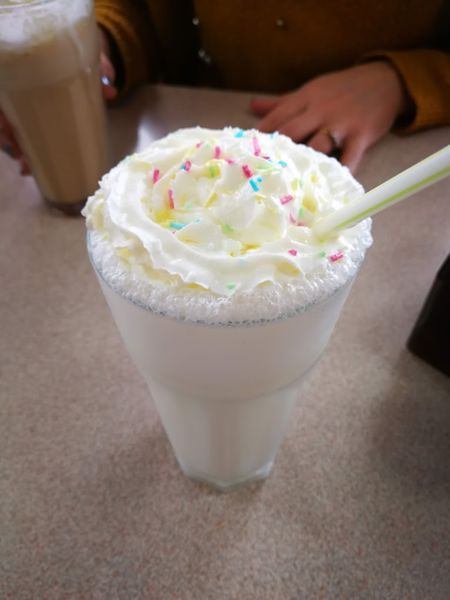 Vanilla Milkshake with cream & sprinkles