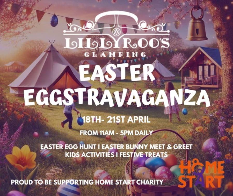 Poster for Lillyroo's Glamping Easter Eggstravaganza