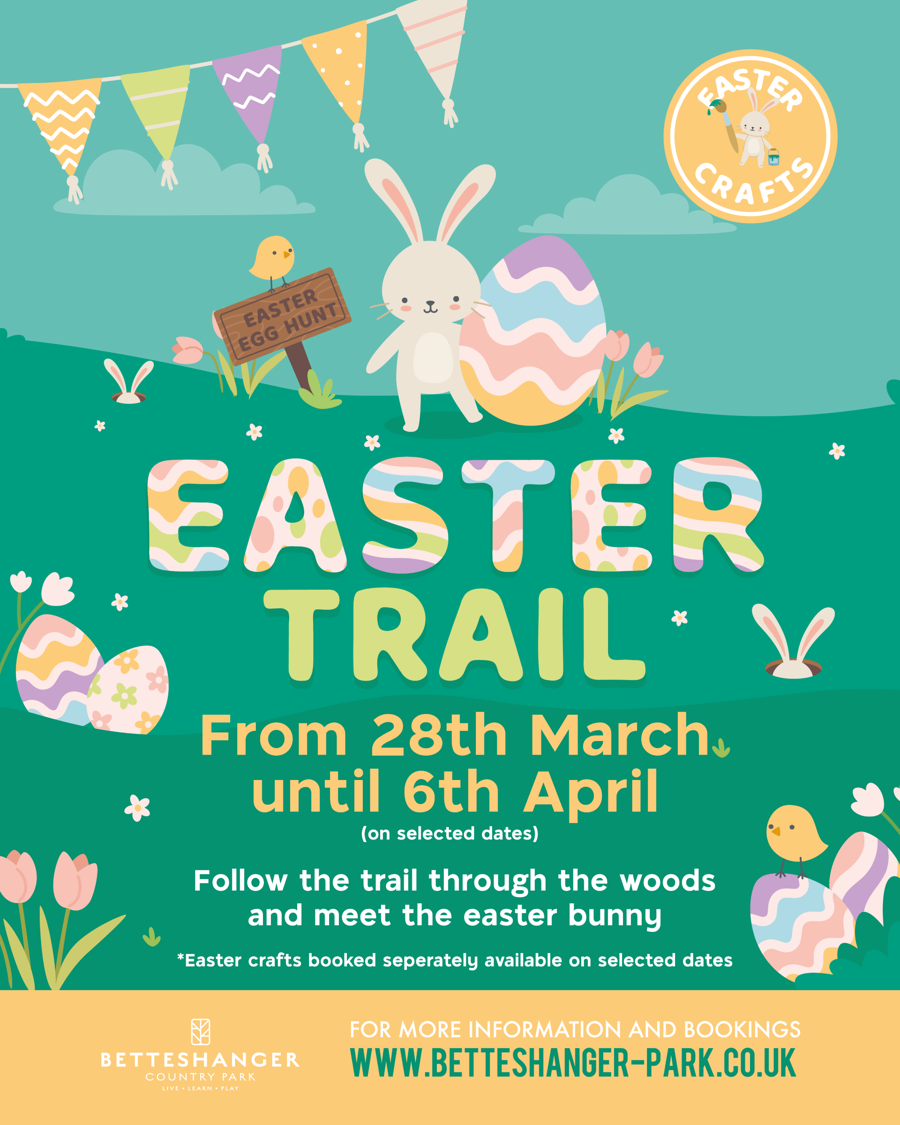 Colourful poster advertising easter trail