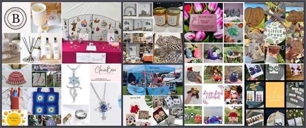 A collage of images showing a selection of items from the Christmas Market stallholders