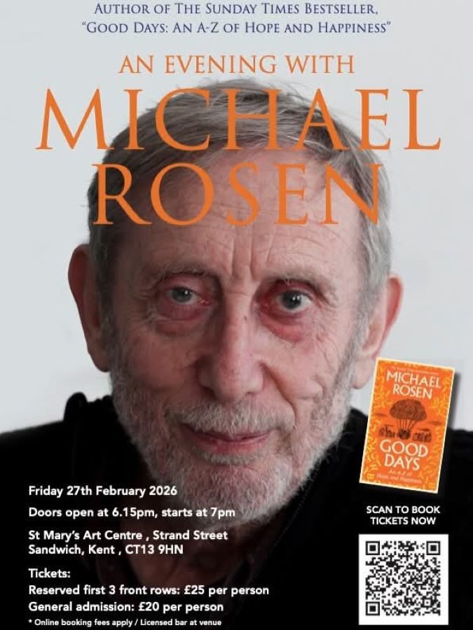 Headshot of Michael Rosen with event details