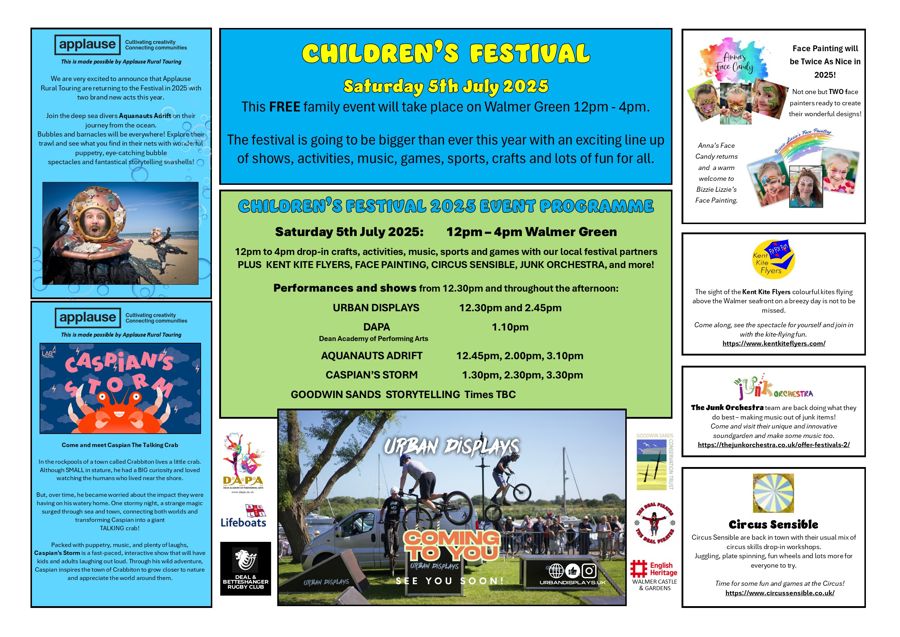 Written programme for the 2025 Children's Festival on Walmer green