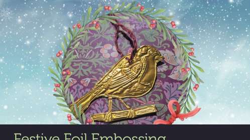 Festive robin design embossed
