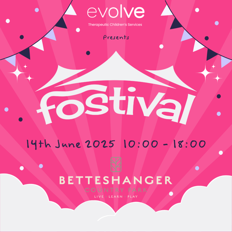 Pink and white festival poster
