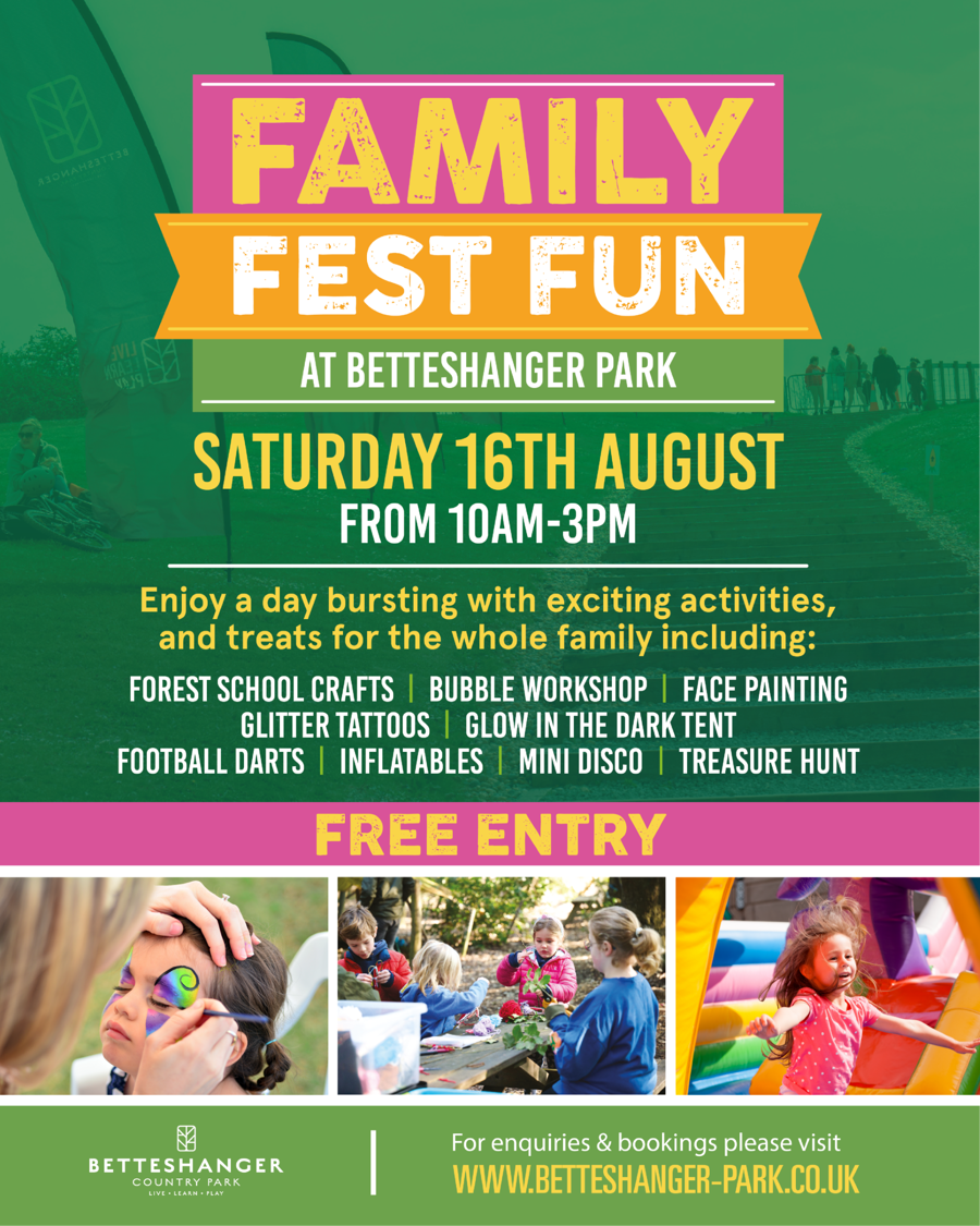 Event poster showing children having fun