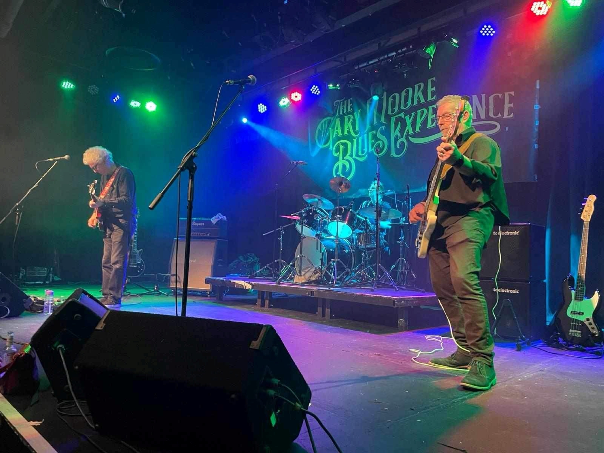 Band on stage performing