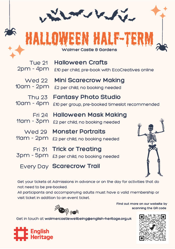 A list of activities taking place at half term