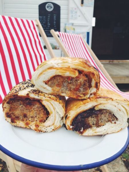Sausage rolls on a plate
