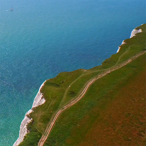 White Cliffs of Dover, Aerial shot, White Cliffs Country, Tourism