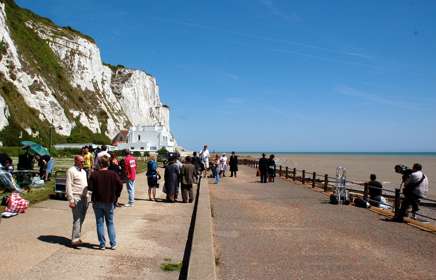 a film crew by the White Cliffs