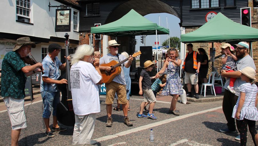 People dancing in the street 