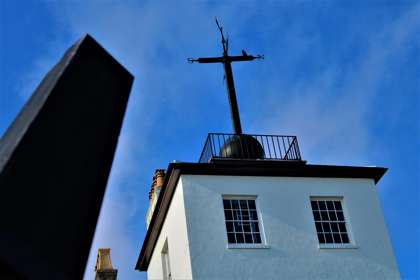 An historic timeball on top of the tower in Deal Kent
