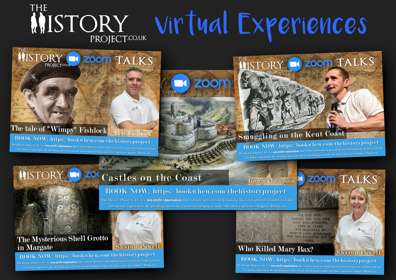 A poster to advertise The History Project's digital Zoom talks