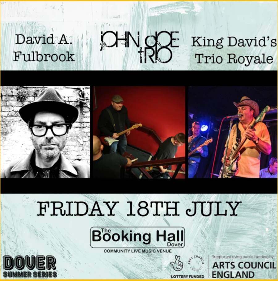 3 photos of the musicians David Fulbrook, John Doe Trio & King David's Trio Royale