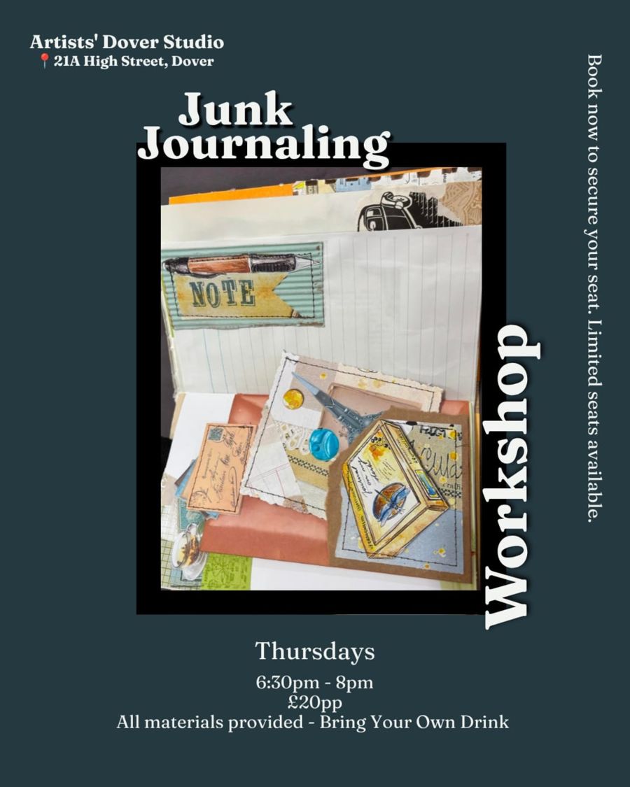 A collection of scrap paper, postcards, notes & a pair of scissors
