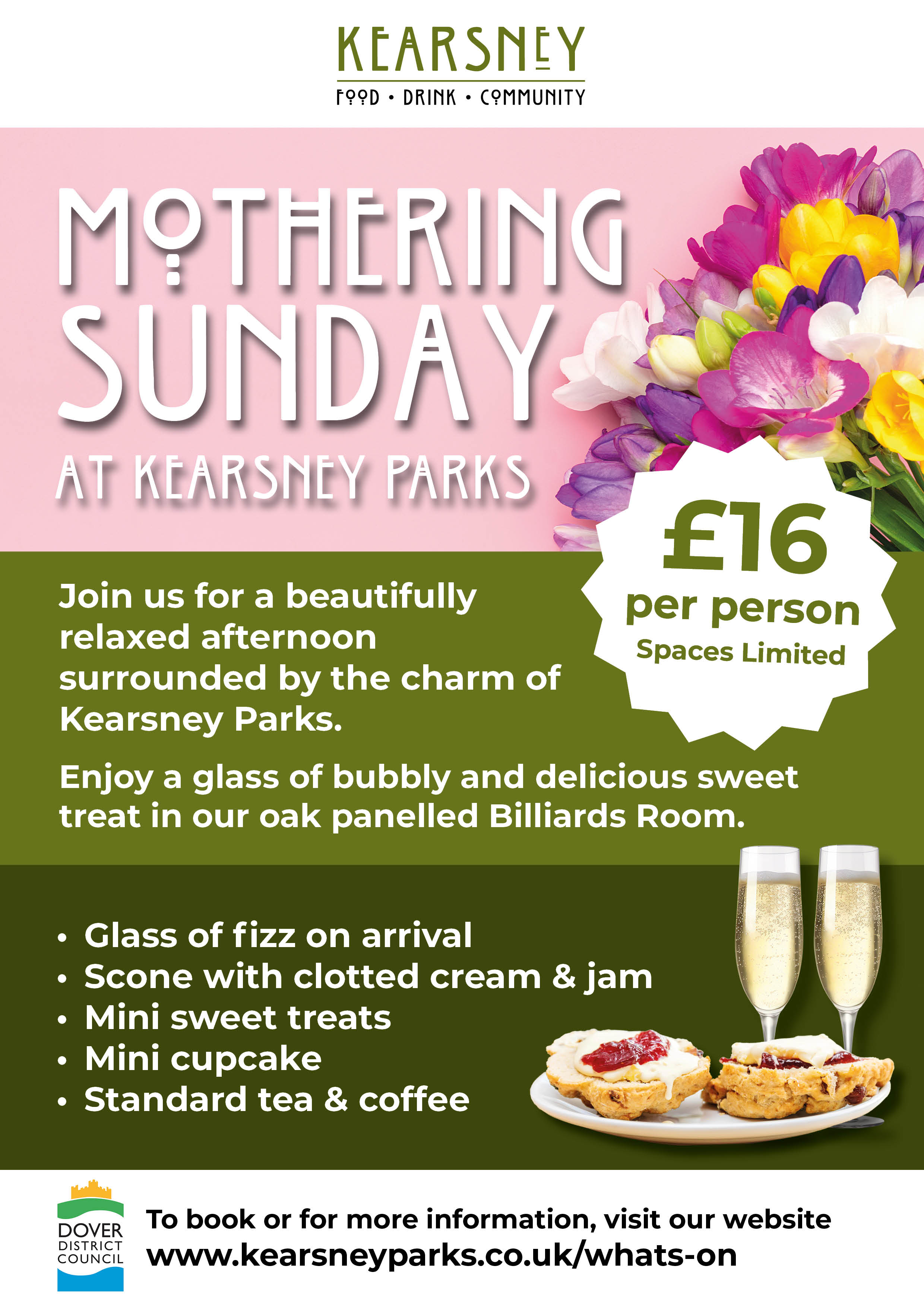 Colourful poster advertising Mothering Sunday event