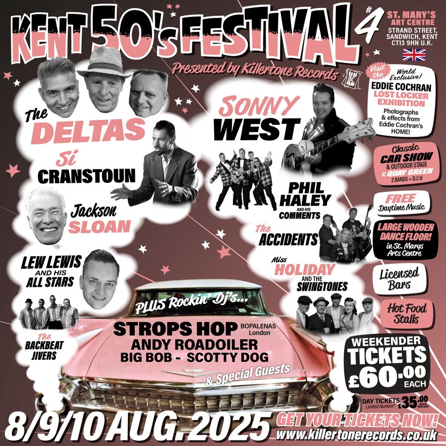 Kent 50's Festival poster on 8th - 10th August