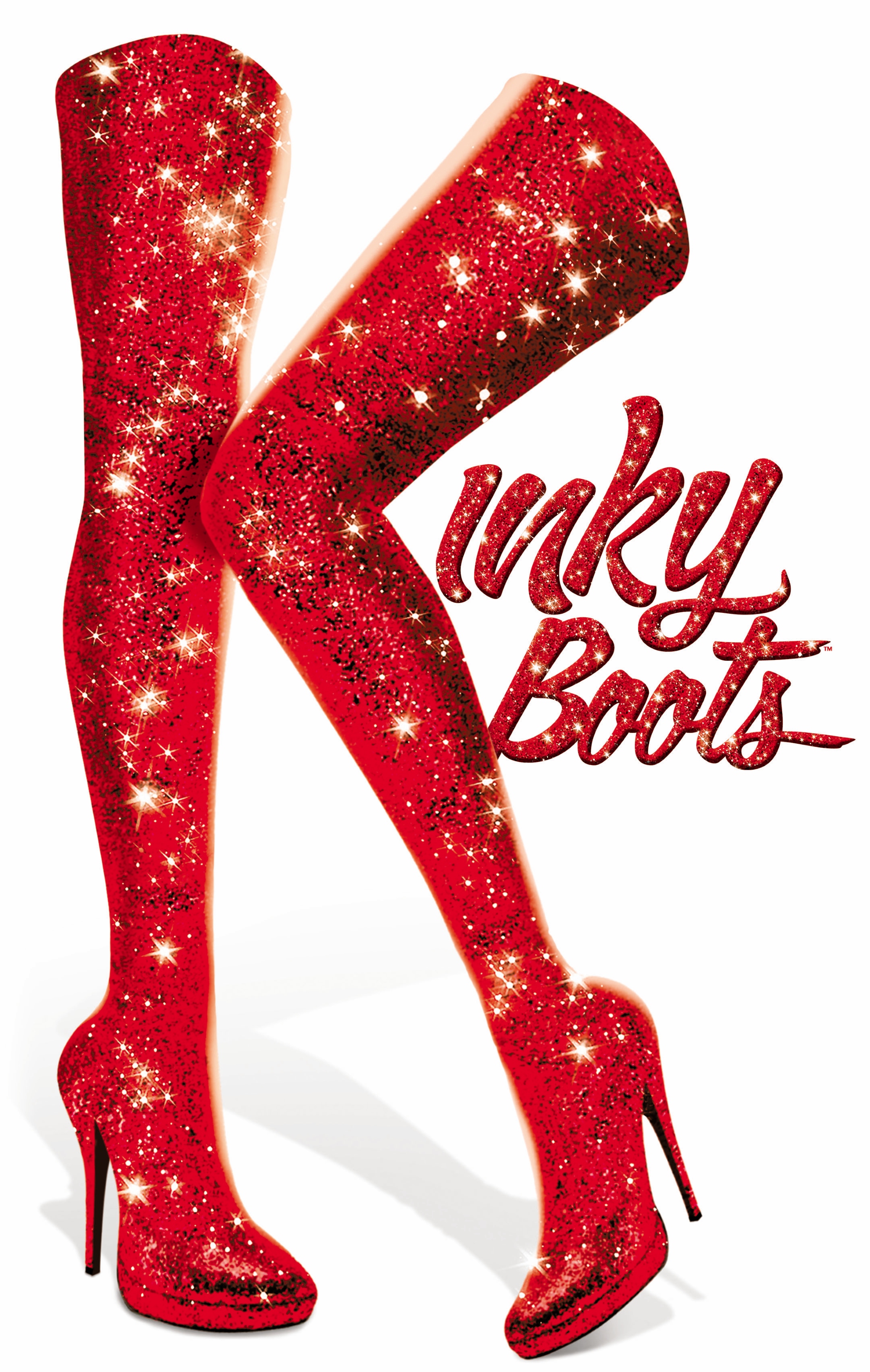 A pair of red sequinned kinky boots