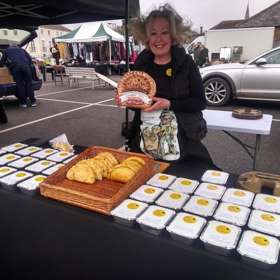 Photo of Jill Martin at Deal Market selling her award-winning Kentish Knockers