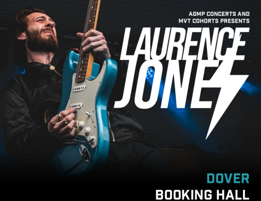 Poster advertising the guitarist Laurence Jones at The Booking Hall in Dover