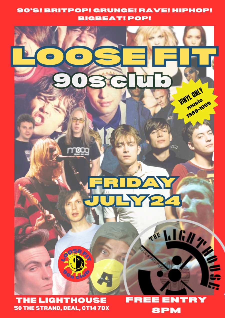 Poster advertising Loose Fit 90s club