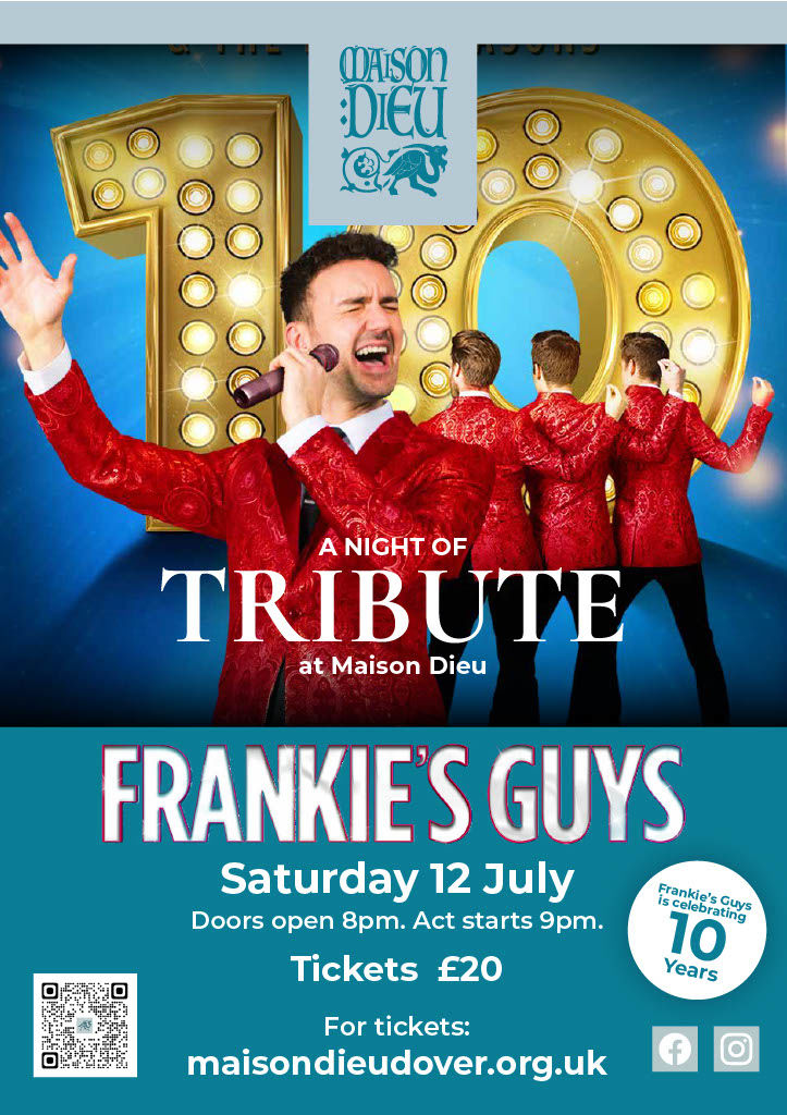 Poster advertising Frankie's Guys at the Maison Dieu - Tribute Night