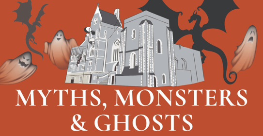 Illustration of the Maison Dieu with ghosts and dragons
