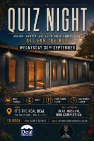 Poster for Museum Quiz Night with image of Deal Museum Hub