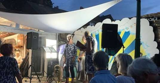 Singers on a stage