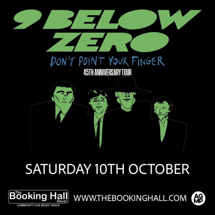 4 green cartoon faces dressed in black