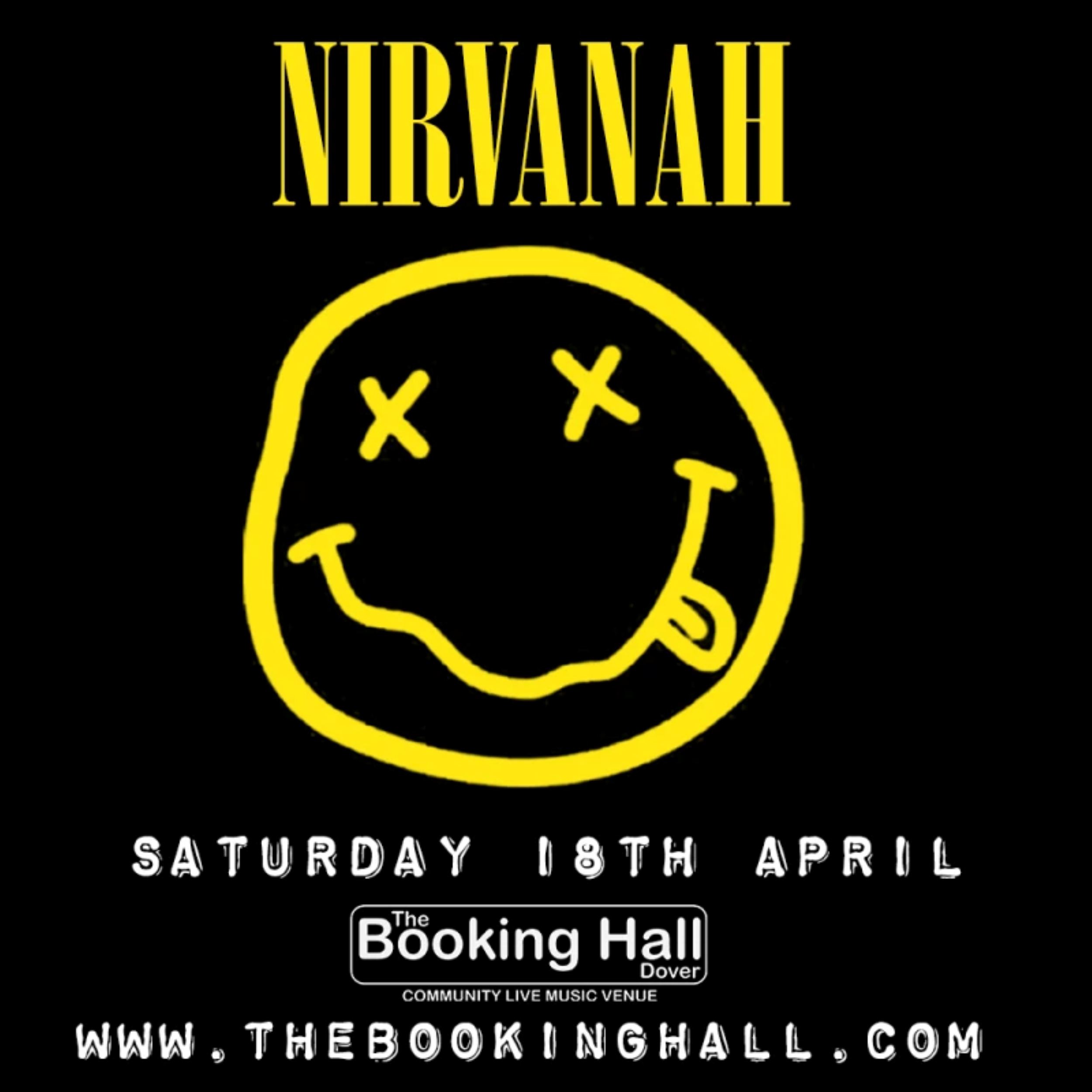 A yellow circle with 2 crosses for eyes and a half circle for a mouth, Nirvanah