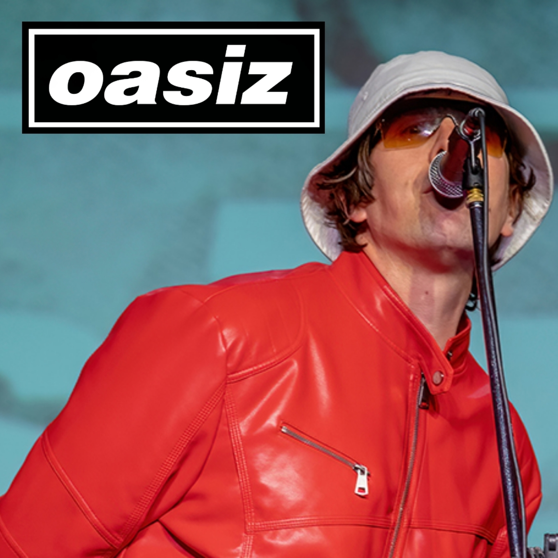 Oasiz singer with microphone