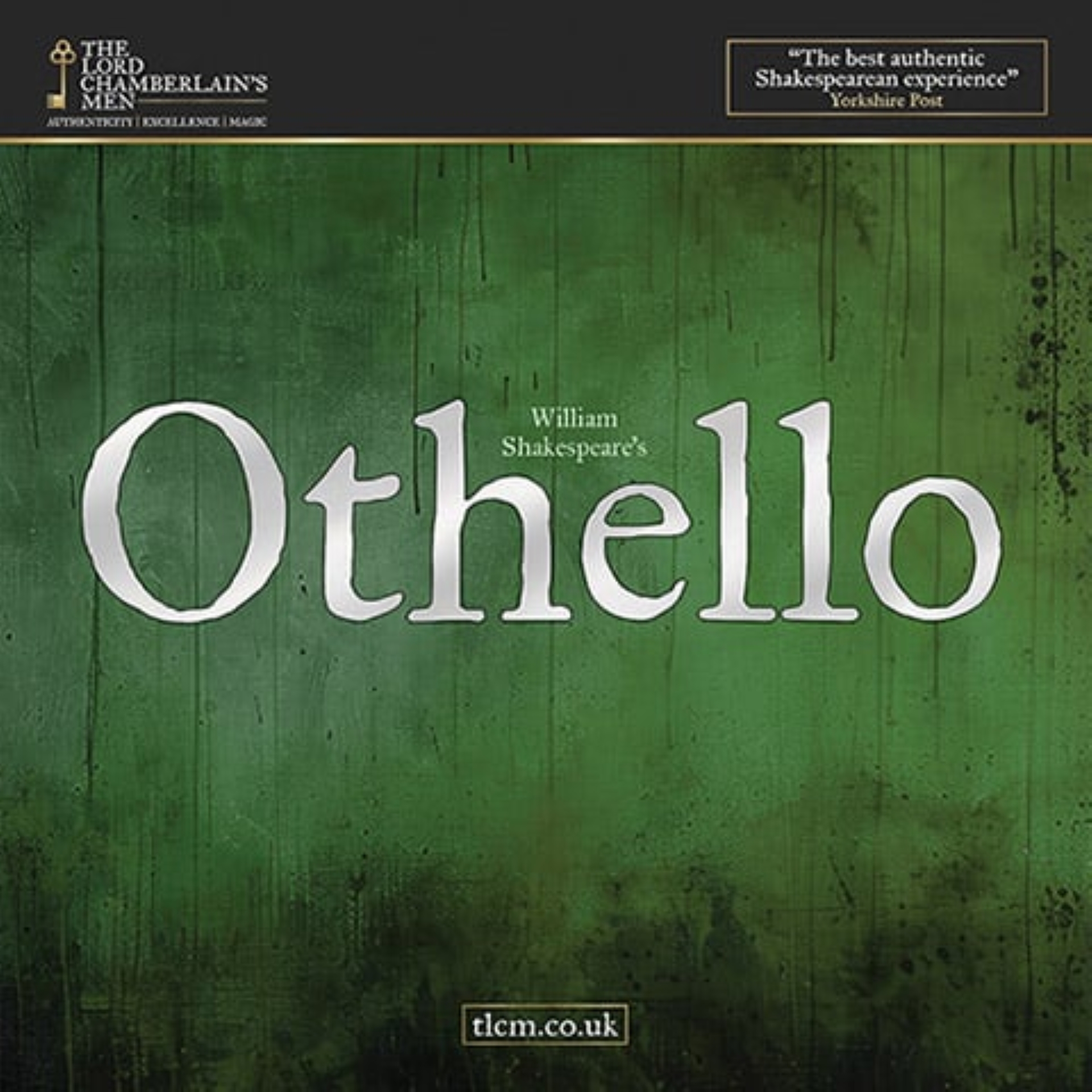 Green poster with Othello written in white
