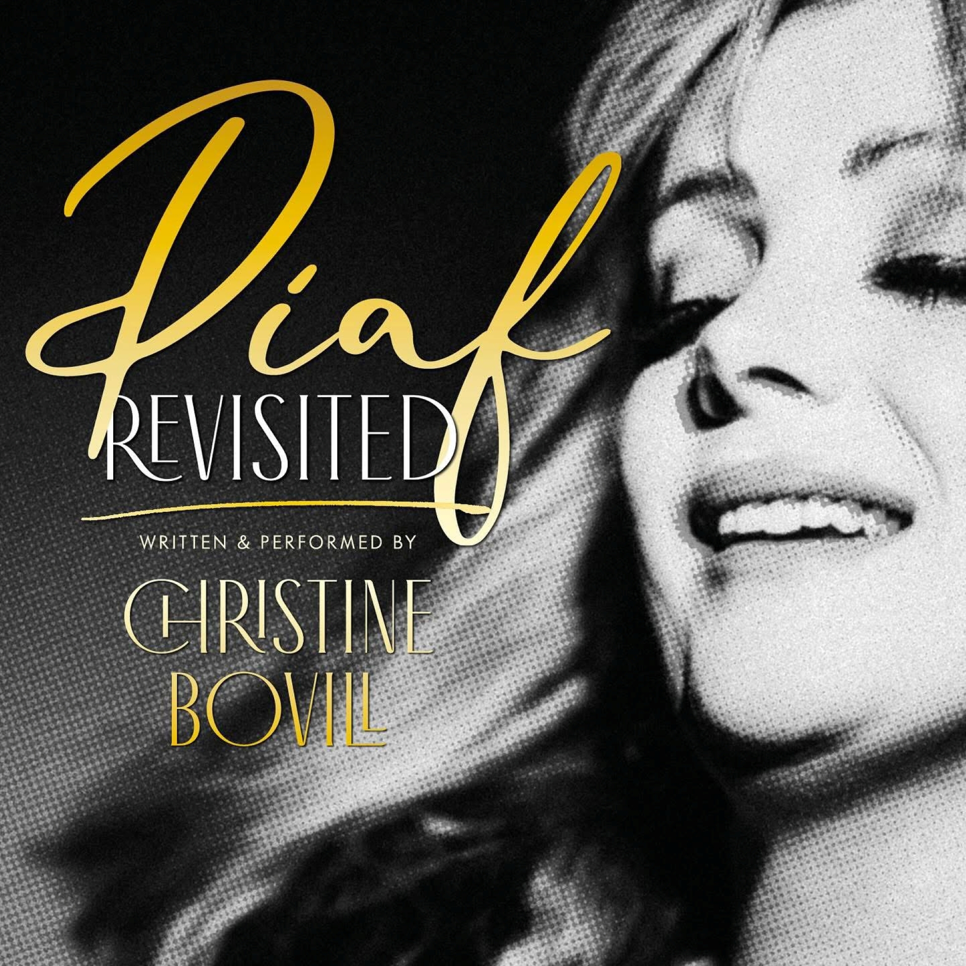 Face of Christine Bovill in black & white